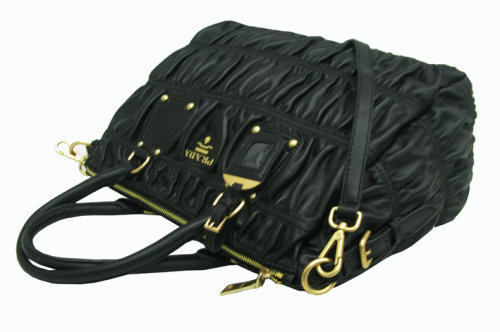 2014 Prada tessuto gauffre nappa leather tote bags BR4674 blackfor sale